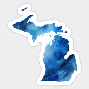 Michigan Blue Watercolor Silhouette Sticker